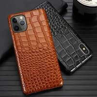 genuine leather phone case for iphone 12 mini 11 pro for apple 6 6s 7 8 plus 9 x 11 max xr se2 crocodile texture cowhide cover