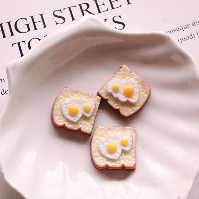 10 шт. добавки для слаймов Boxi милые Подвески из смолы в виде яйца гамбургера новый