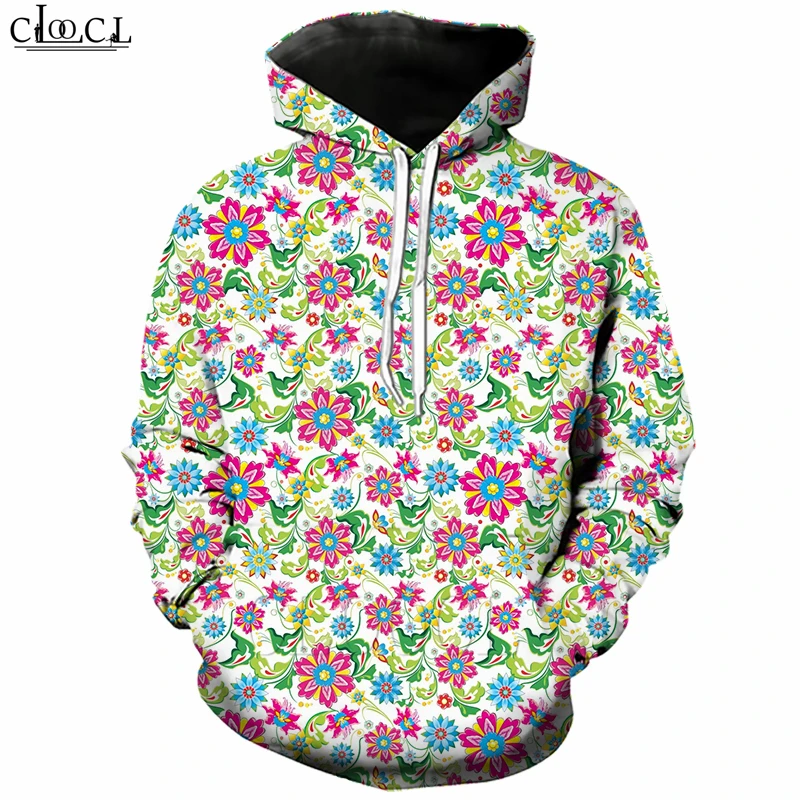 Цветная маленькая Цветочная толстовка с капюшоном для мужчин и женщин 3D принт