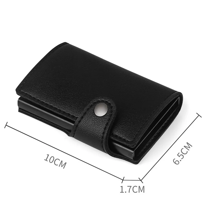 

Men Aluminum Wallet Card With Back Pocket ID Card Holder RFID Blocking Mini Magic Wallet Automatic Pop Up Credit Card Coin Purse