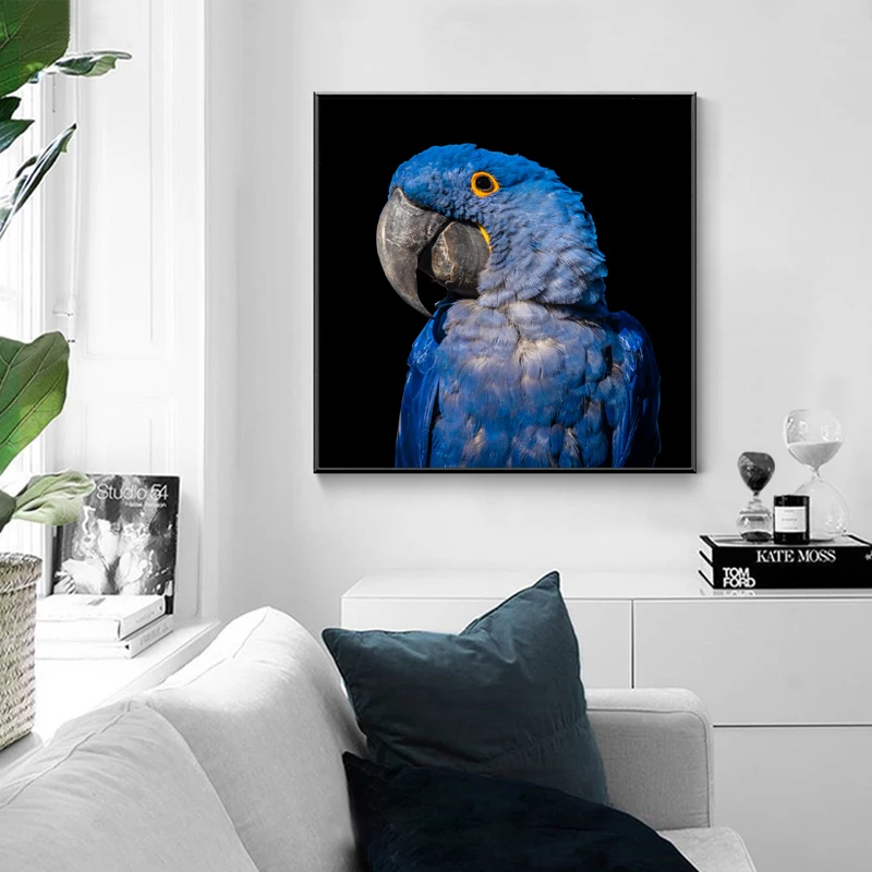 RELIABLI искусство синий попугай постеры с животными и печать холст картины Wall ART Для