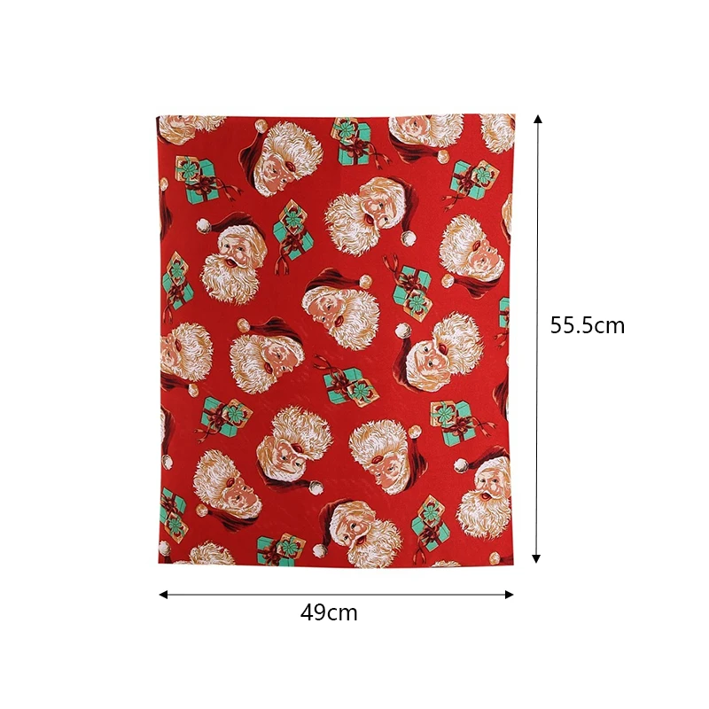 

New Christmas Chair Cover Polyester Santa Claus Red Printing Dining Chair Cover Home Table Decoration Wedding Party Ornament