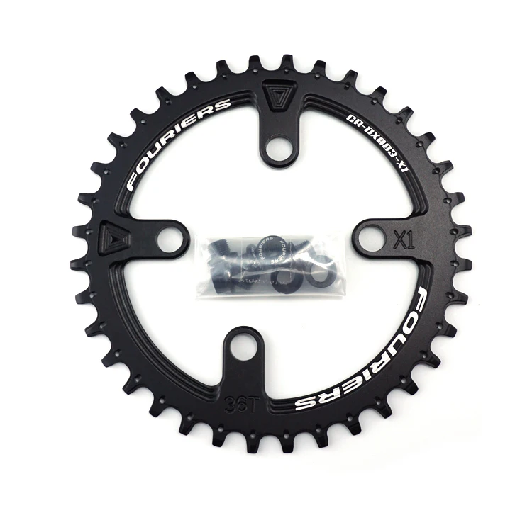 36T black FOURIERS полный ЧПУ сделано узкоширокая цепь для 1x система сеть MTB кольцо велосипед шатун цепи колеса для SRAMXX1 системы BCD 76 мм - Цвет: 36T black