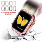 Чехол со стразами для Apple watch band 5, 4, 3, 2, 1, защитный чехол-бампер для iwatch 44 мм, 40 мм, 42 мм, 38 мм