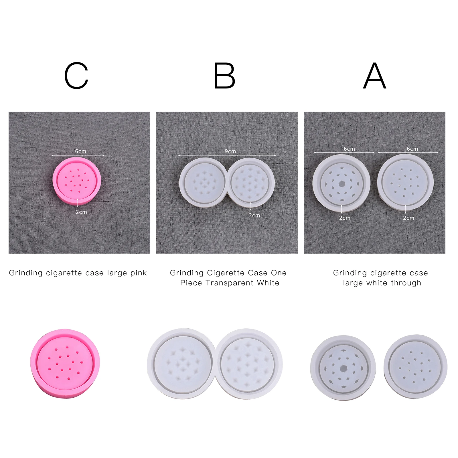 

Economical Grinder Mold 2.36"x0.7"/3.54"x0.7" Handmade Multi-Purpose Silicone Grinding Mould Tools ds99