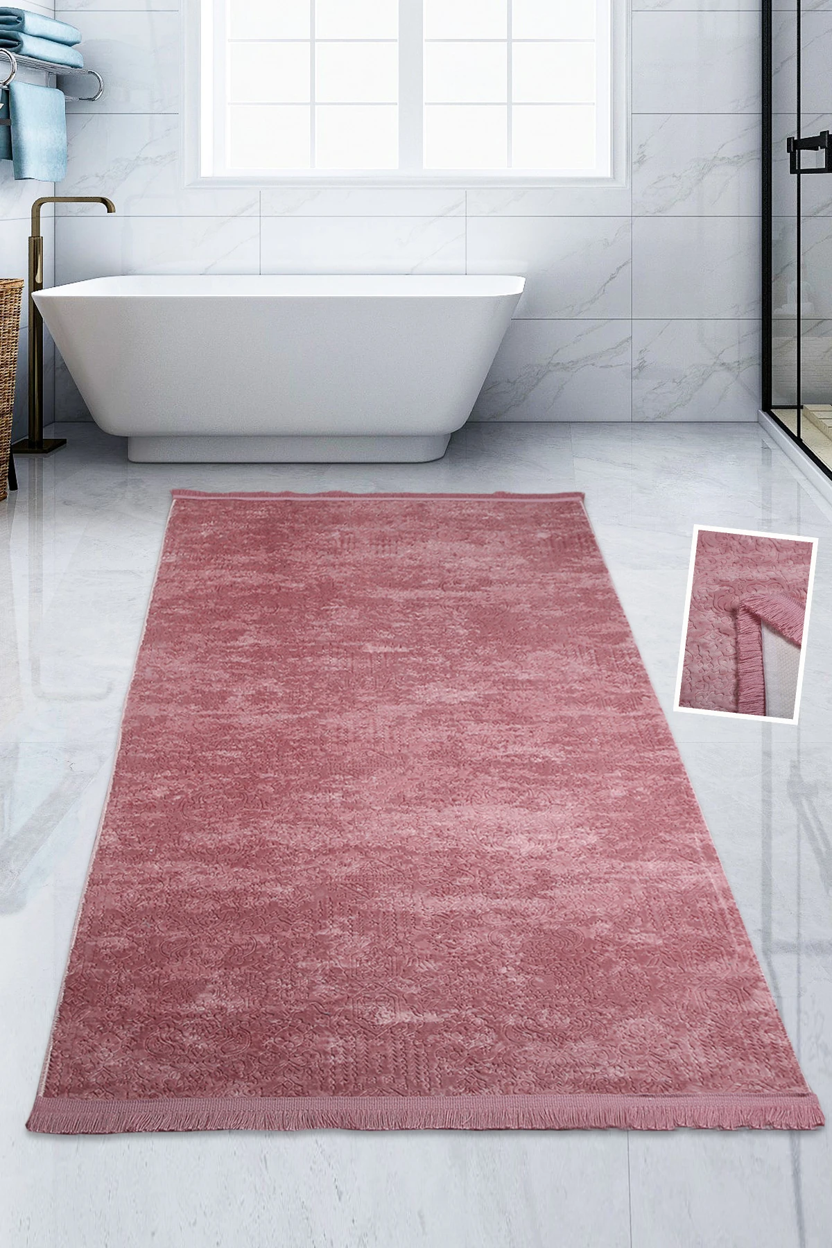 

Bonny Home Nova розовая 120x180 см хлопковая нескользящая подошва плюшевый коврик для ванной Большой кисточкой коврик для ванной