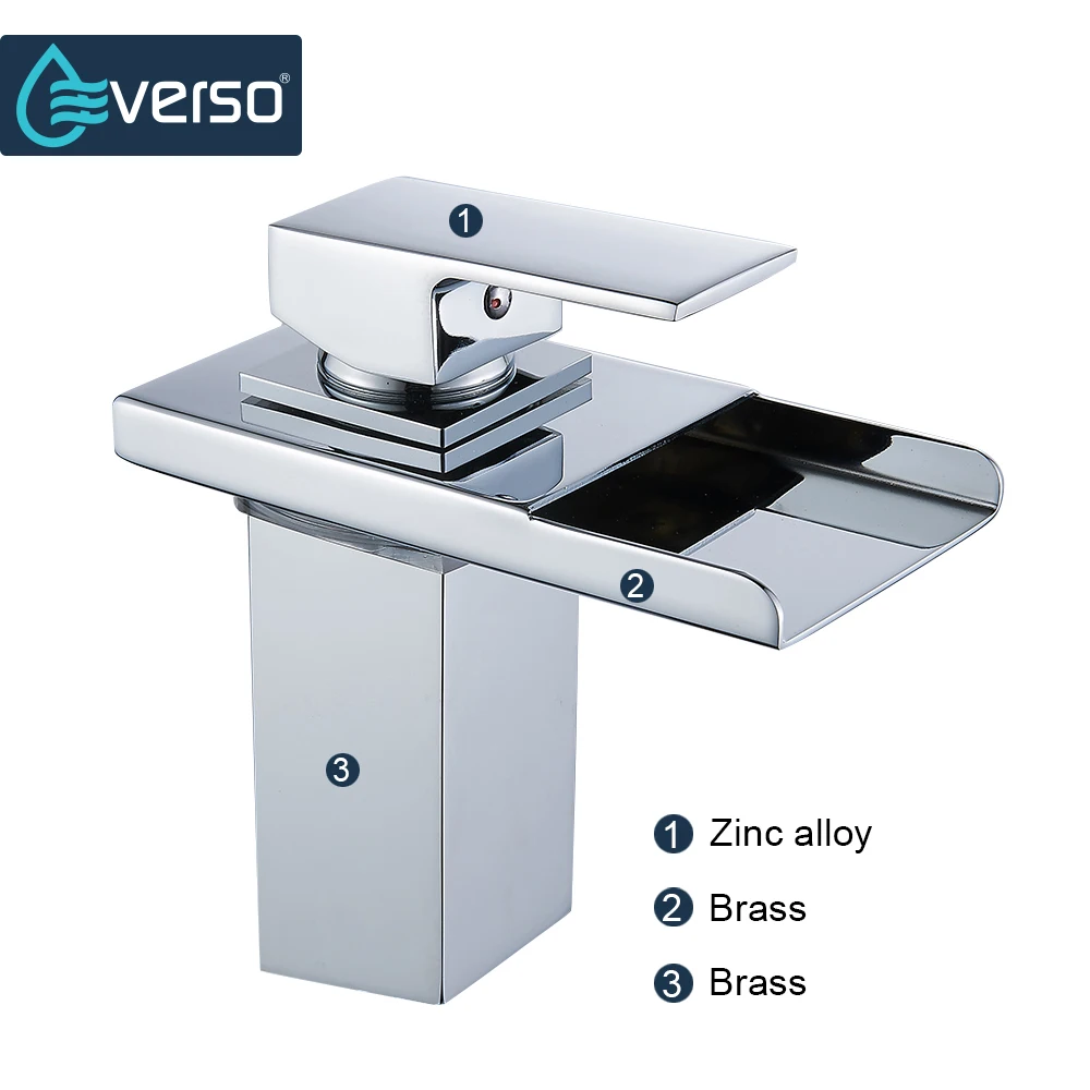 Смеситель со светодиодной подсветкой Водопад для раковины в ванной комнате