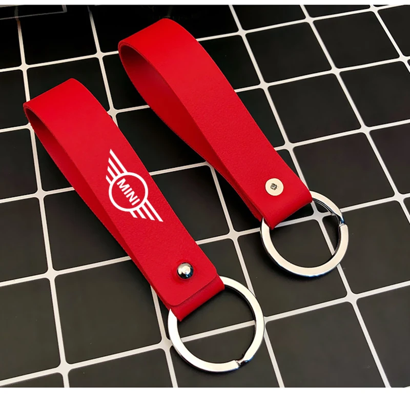 

For Mini Cooper PU Leather Keychain Business Gift Leather Key Chain Car Key Wallet KeyChains Keyrings