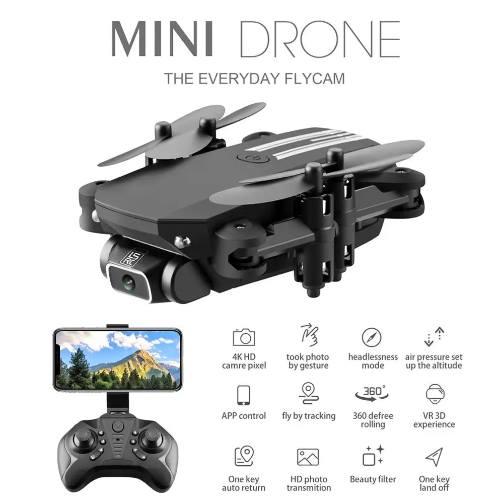 

High Quality LS Mini WiFi FPV with 0.3MP/5.0/4KMP HD Camera Altitude Hold Mode Foldable RC Drone Quadcopter RTF