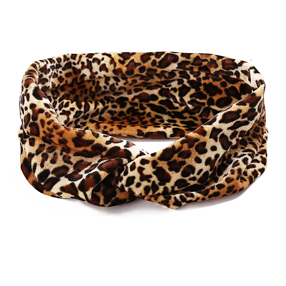 Женская повязка на голову цвет Широкий Тюрбан Твист вязаный хлопок лента для