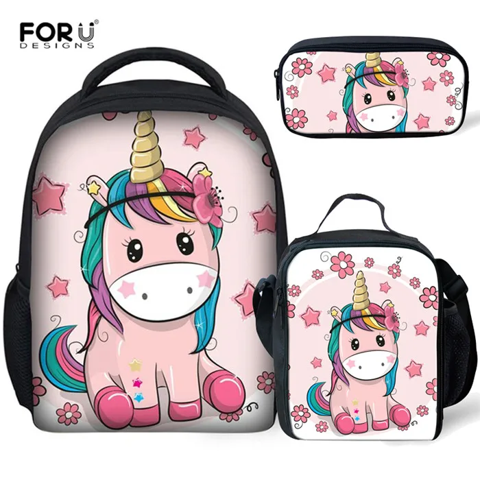 Y4624FGK FORUDESIGNS/детский сад, лошадь, школьные сумки для девочек, школьный рюкзак для малышей, сумка для книг, рюкзак, набор мини, 12 дюймов, Mochila Escolar - Цвет: Y4624FGK