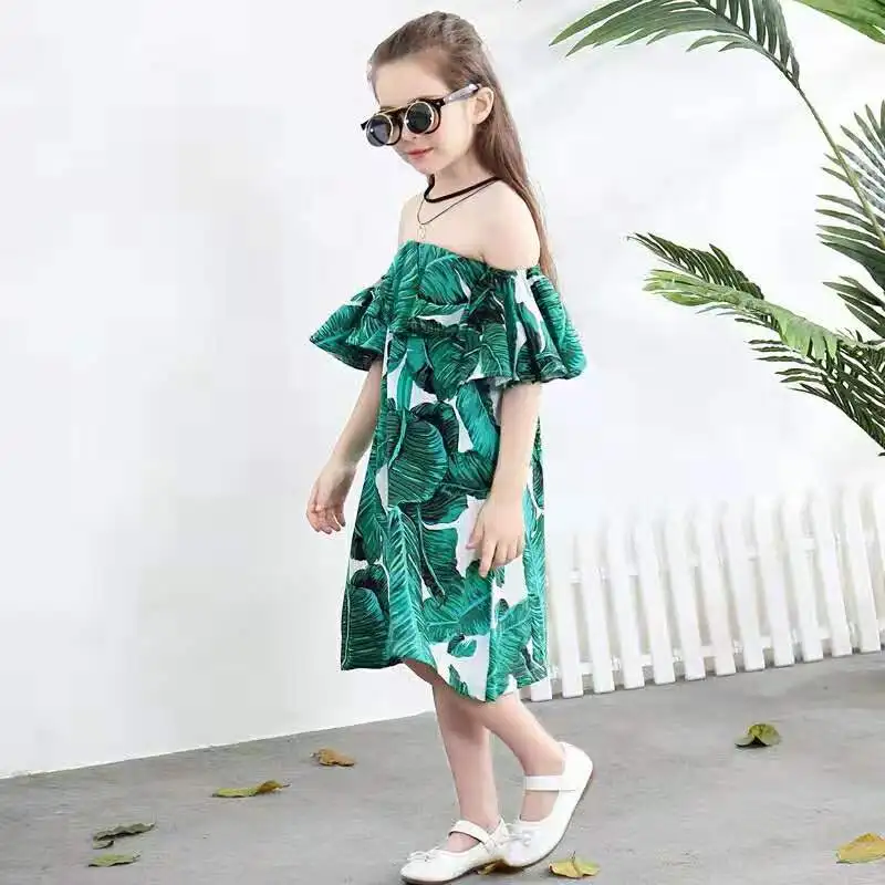 Летние Детские платья для девочек детское зеленое платье принцессы с оборками и