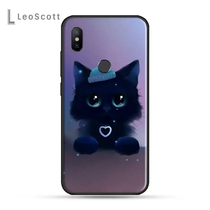 

cat cute cartoon animal luxury design Phone Case shell For Xiaomi Redmi note 7 8 9 t k30 max3 9 s 10 pro lite