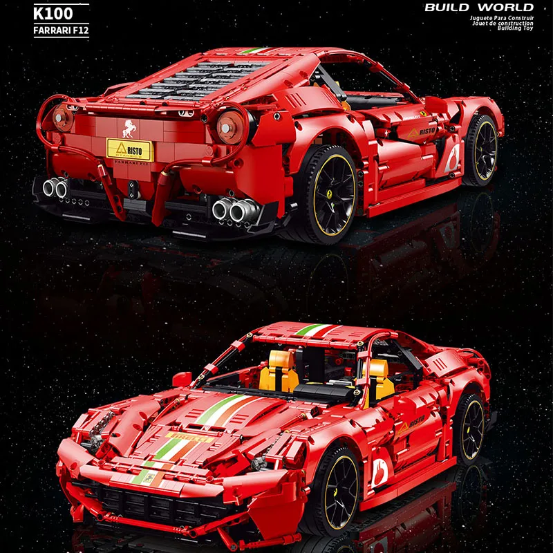 2021 STOCK 1:8 высокотехнологичная модель Ferrari F12 MOC 458 488 итальянская супергоночная