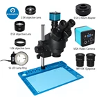 Тринокулярный микроскоп с непрерывным увеличением 3,5x-90X + объектив с алюминиевой прокладкой для ремонта электроники, смартфона