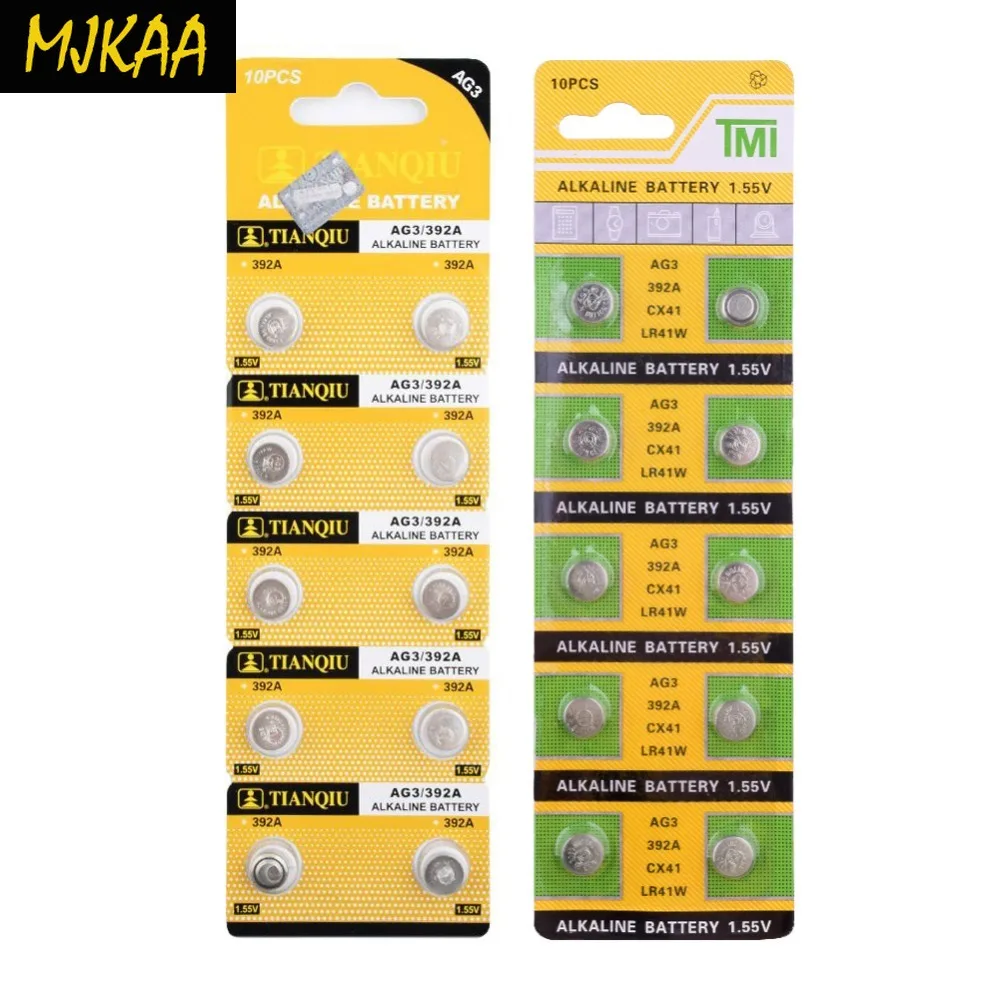 10 шт. AG3 384 392 SR41W SR41 L736 щелочные батарейки для часов игрушки EE6204|Часовые батарейки| |