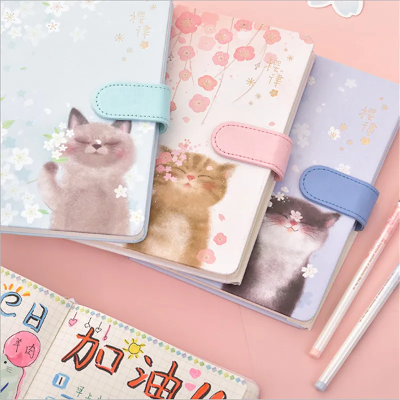 Романтический блокнот Sakura с магнитной пряжкой дневник A5 портативный для