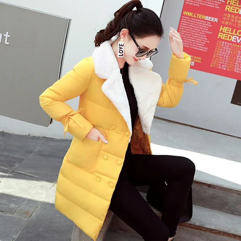 Зимняя куртка женское Новое хлопковое пальто приталенное утолщенное средней