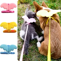 cute angel pet cat harness and leash set for small dogs cats and kittens 3 color lead leash adjustable collar sling pet acce