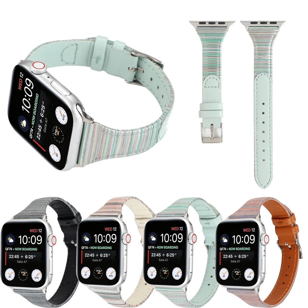 Заменитель кожаного браслета 42/44 мм для наручных часов Apple watch версии 4 5 ремешок