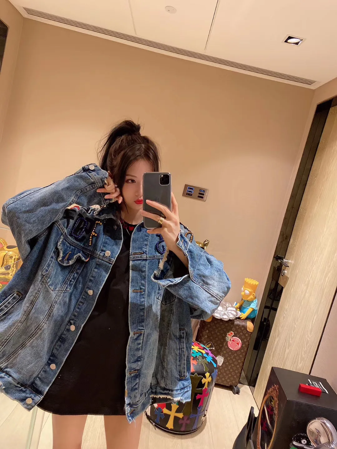 Джинсовая куртка Лидер продаж свободная уличная с длинными рукавами и