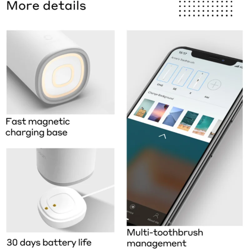 Oclean Z1 Electric Toothbrush Rechargeable Sonic  APP Control IPX7 Waterproof Ultrasonic Automatic Dental