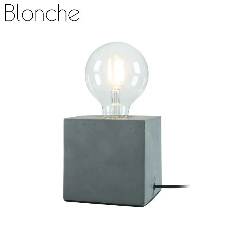 Современная настольная лампа Blonche цементная Настольная E27 освещение в форме