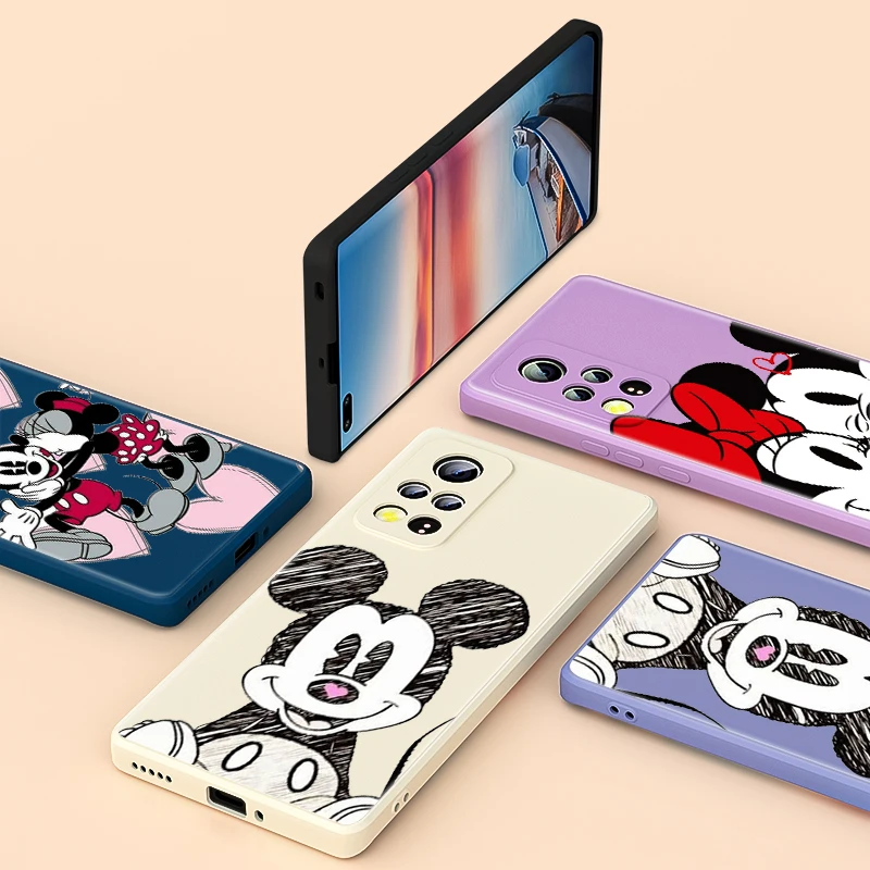 

Cute Mickey Mouse Disney For Honor Play 5T 5 4 4T 3 50 V40 V30 30 X20 X10 20 8A 7S Pro Plus Lite 5G Liquid Silicone Phone Case