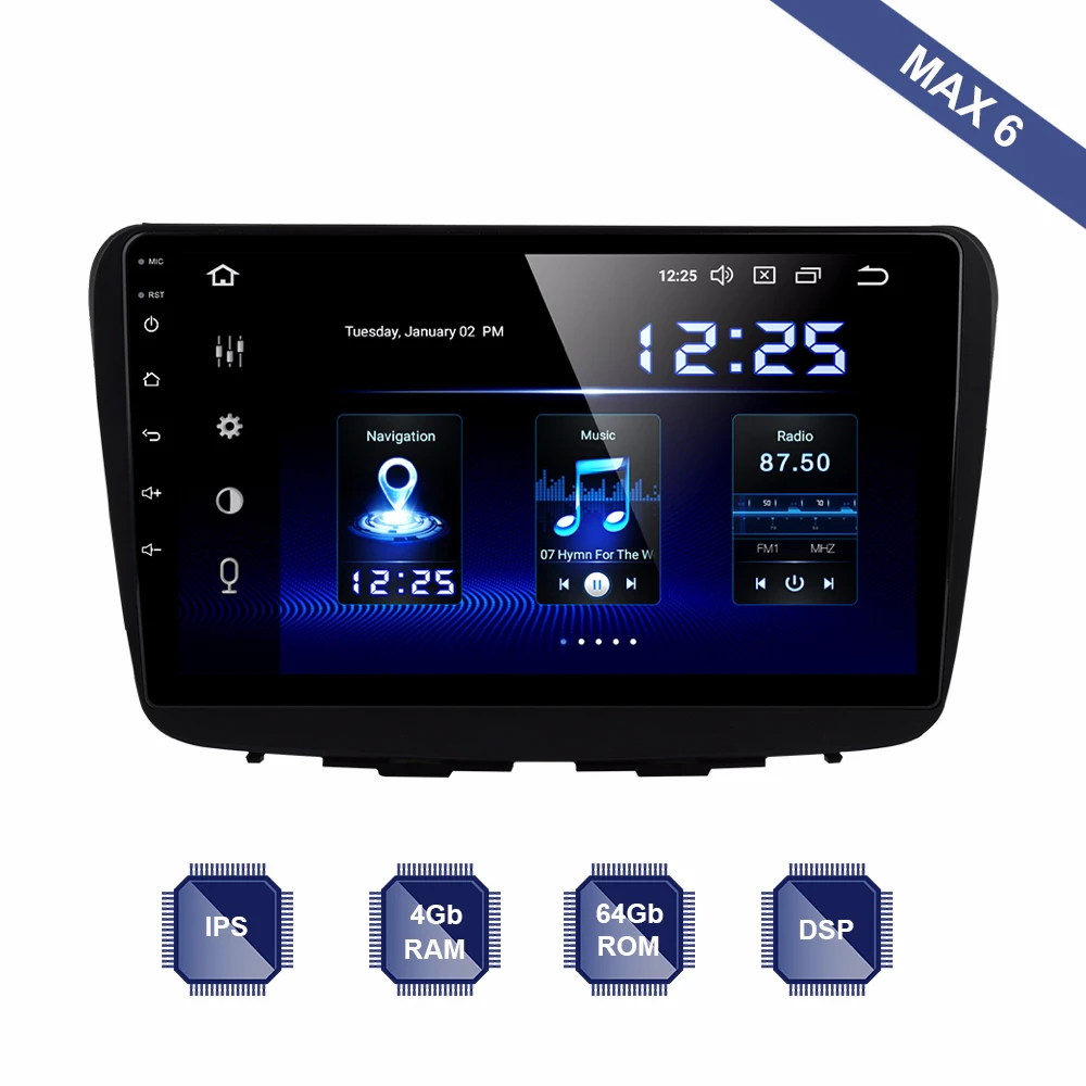 Car Radio 1 Din GPS Stereo Android 9.0 For Suzuki Baleno 2016 2017 2018 Navigation WIFI BT 1080p Video TDA850 PX6 64Gb 4Gb Ram | Автомобили