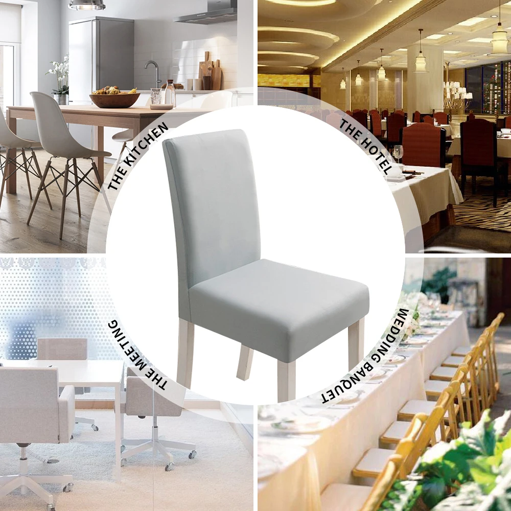 1/2/4/6 шт однотонный чехол для кресла спандекс эластичные чехлы стульев столовой
