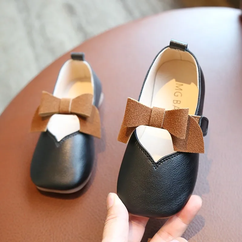 Туфли для девочек новинка модная детская Демисезонная обувь из искусственной