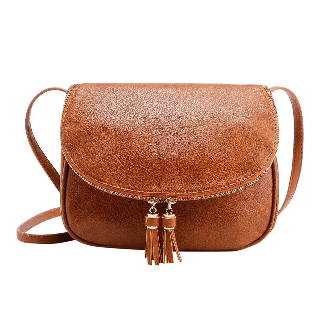 Женская модная сумка через плечо из искусственной кожи однотонная маленькая