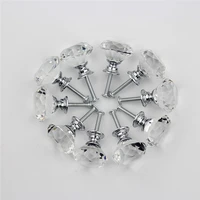 50pcs Genuine Diamond shape Crystal Glass Knobs Cupboard Pulls Drawer Knobs Kitchen Cabinet Handles Furniture Handle Hardware