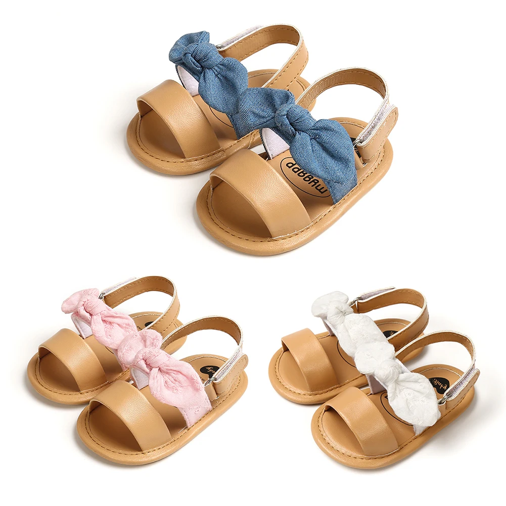 

Toddler Kids Baby Girls Bowknot Sandals Soft Sole Non-Slip Newborn Baby Flats First Walker Shoes 2020 Summer Newest Trendy