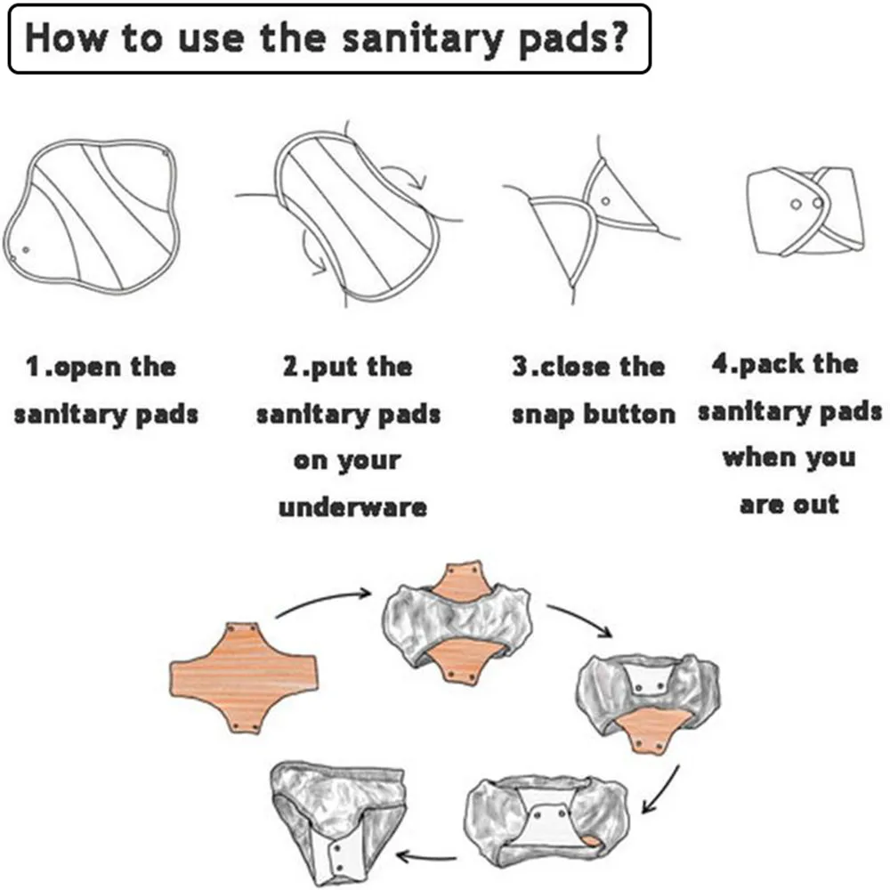 Washable Resuable Sanitary Pads Bamboo Cloth Reusable Serviette Hygienique Cartoon Print Women Menstrual Size S M L | Красота и