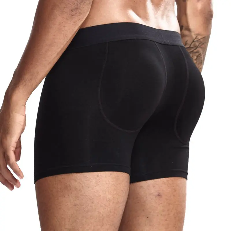 Sexy Butt Lifting/enhancement Performance Boxer Hip-up Enhancing Underwear with Breathable Removable Sponge Pad Cup Included