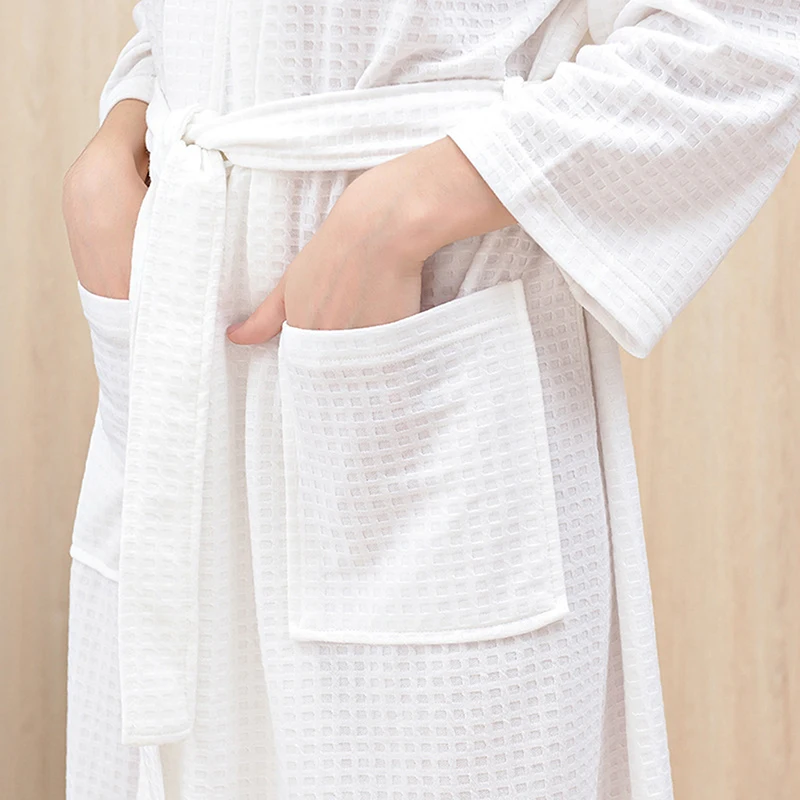 

Women Men Bath Robe Waffle Shower Sleepwear Nightgowns Robe Male Female Bathrobe Long Woman Man Pajamas M-XXXL