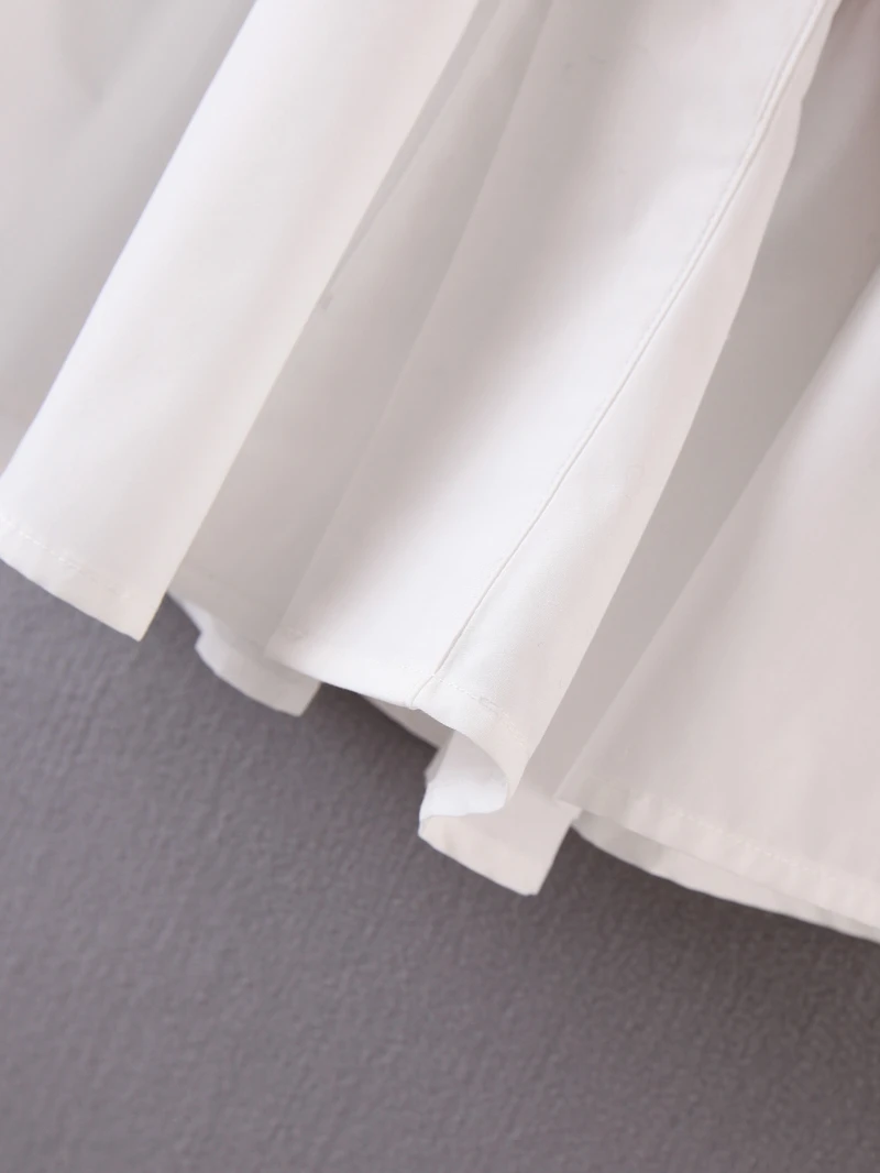 

Women Spring Cotton Blouse Long Sleeve Pleated V neck White Shirts Casual Slim Office Lady Shirt Female Tops XB301