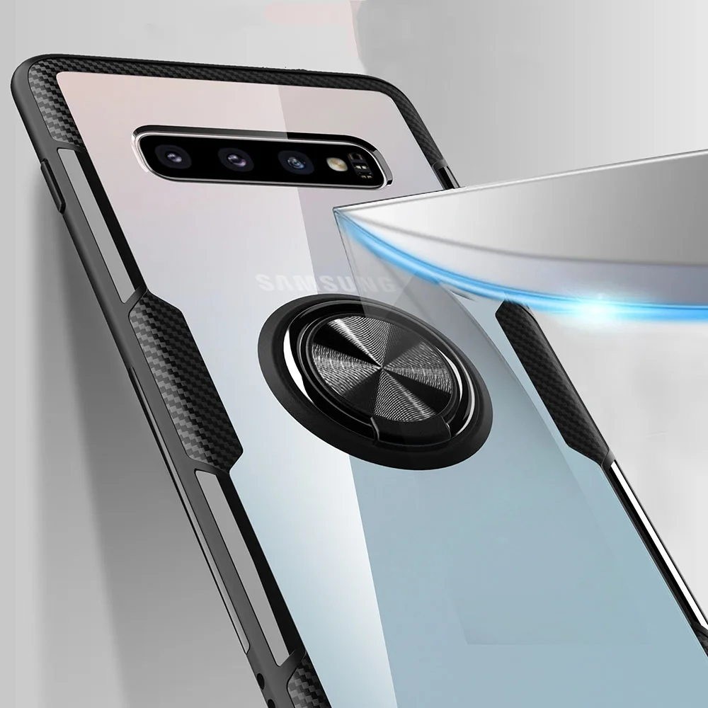 Clear Magnetic Car Holder Phone Case For SamSung Galaxy Note10 9 Plus S10 Lite S9 Cover |