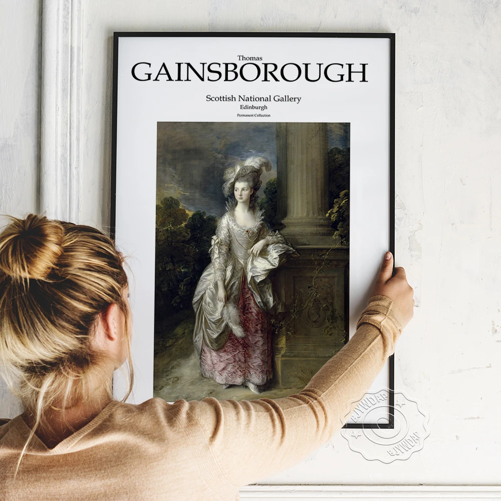 

Gainsborough The Honorable Mrs Graharm Scottish Museum Exhibition Poster, Thomas Gainsborough Art Print, Vintage Home Wall Decor