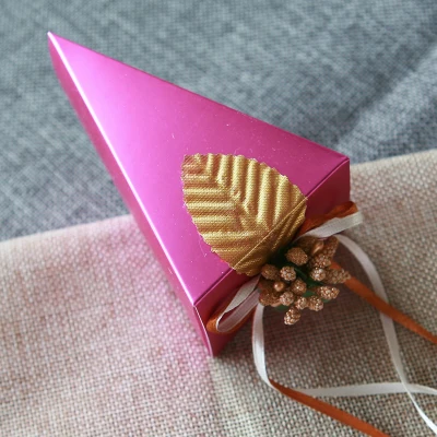 Purple Leaf 10 шт./компл. Милая коробка конфет на свадьбу с цветочным галстуком-бабочкой формы торта коробка для подарков коробка для свадебных сувениров сахарный чехол - Цвет: Purple Leaf