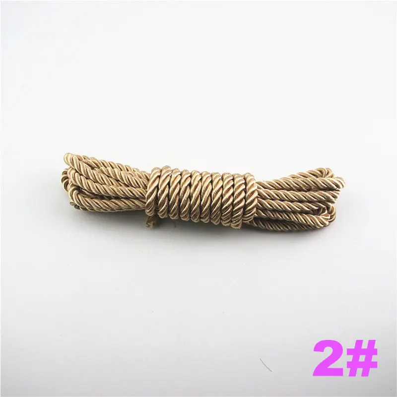 DIY Cord Jewelry findings 5 мм сплошной цвет 3 плетеный шнур нить декоративная скрученная атласная полиэфирная нить 10 м/шт. DS220 - Цвет: 2