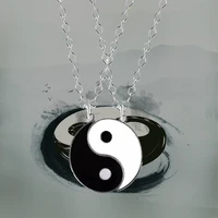 1 pair tai chi paired couple pendants necklace for men women best friends yin yang pendant necklace fashion jewelry gifts