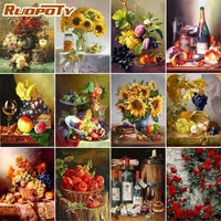 ruopoty diy frame painting by numbers kits for adults fruit and wine paint by numbers kits for modern home decor diy gift