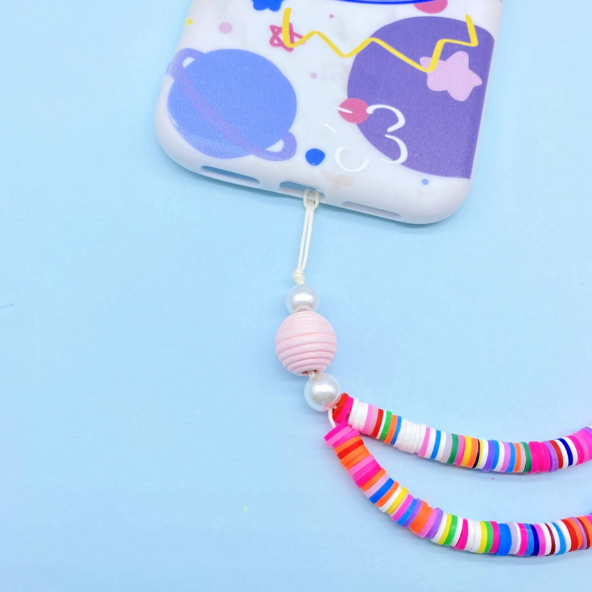 

Pink Phone Necklace Charm Mobile Phone Chain Unisex Lanyard for Keys 2021 Fashion Decoration