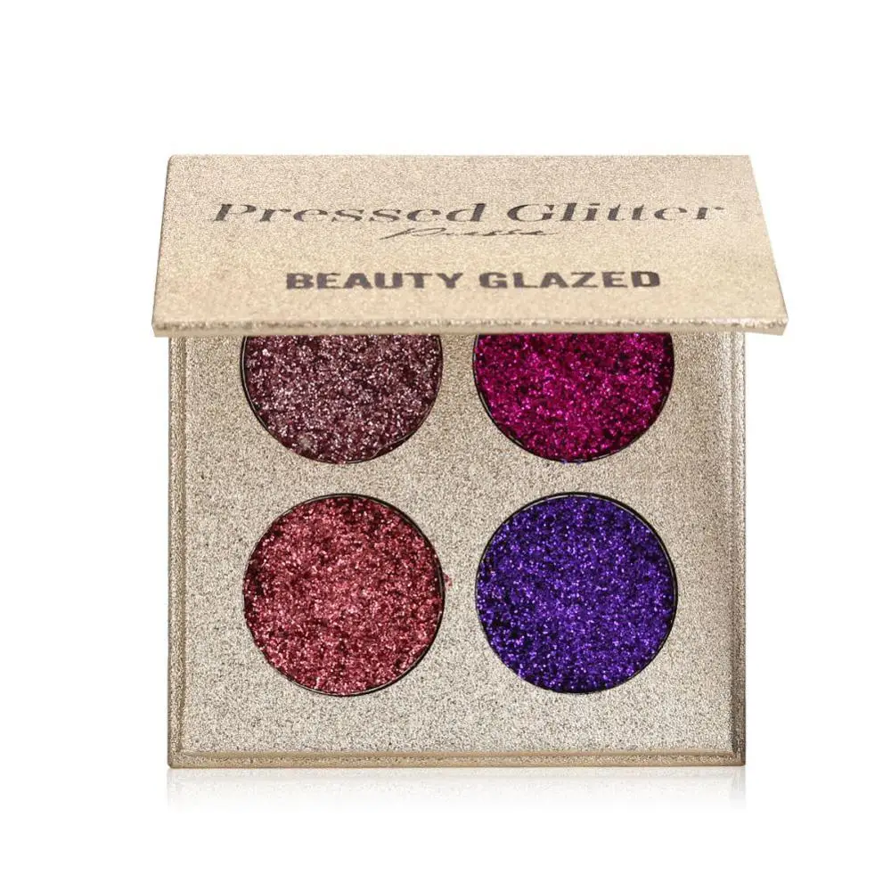 Beauty Glazed 4 цвета блестящие матовые тени для век палитра макияж блестящий пигмент