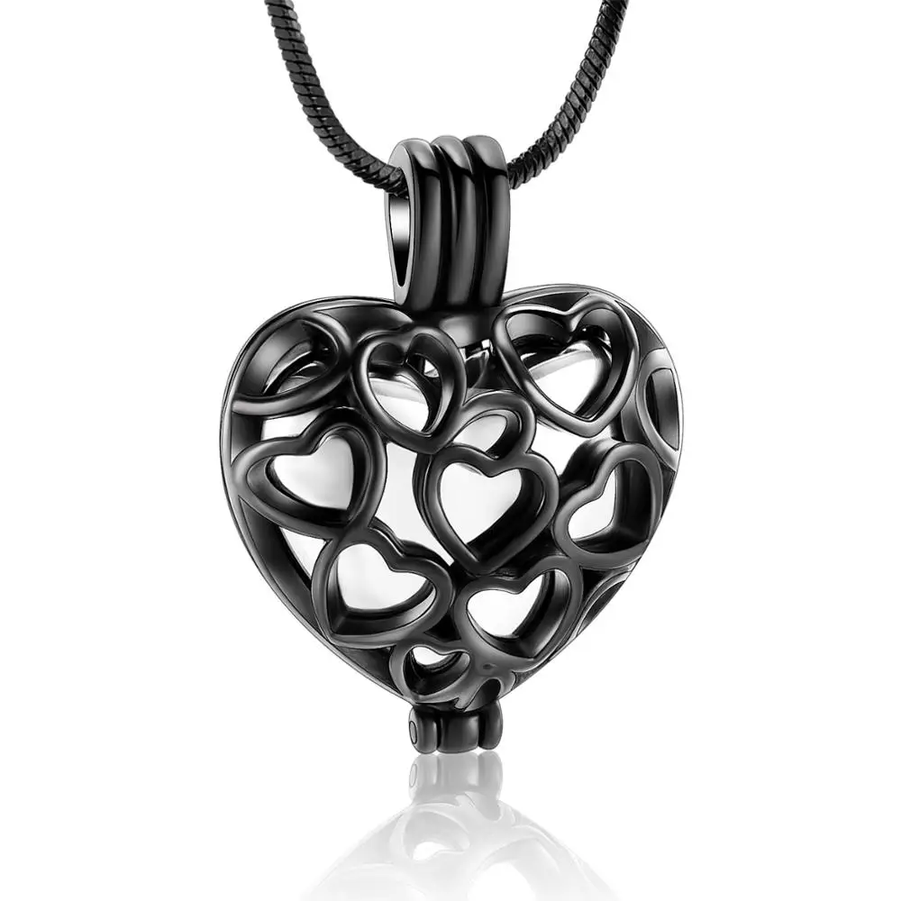 

Cremation Locket Necklace Inside Mini Heart Urn 316L Stainless Steel Memorial Jewelry Women Men Keepskae Pendant For Ashes