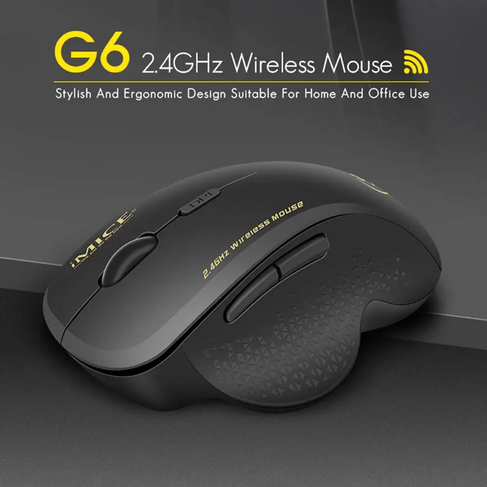 

IMICE G6 Portable 2.4Ghz Wireless Mouse Adjustable 1600 DPI Gaming Mouse Wireless Home Office Game Mice for PC Computer Laptop