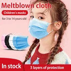Детская 3-слойная одноразовая хирургическая маска, Пылезащитная маска для лица, медицинские маски, безопасная дышащая маска с петлями для ушей для детей