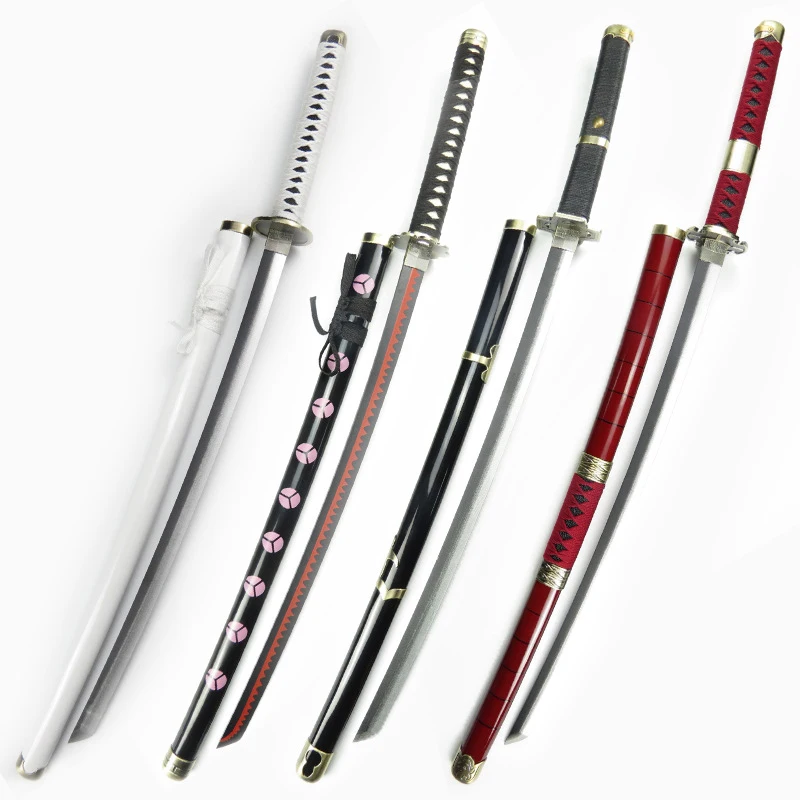 Wood/PU ONE PIECE 102cm Cosplay 1:1Samurai/Ninjas Sword Performance Props Toy Simulation Katana Weapon Roronoa Zoro Three Knife | Игрушки и
